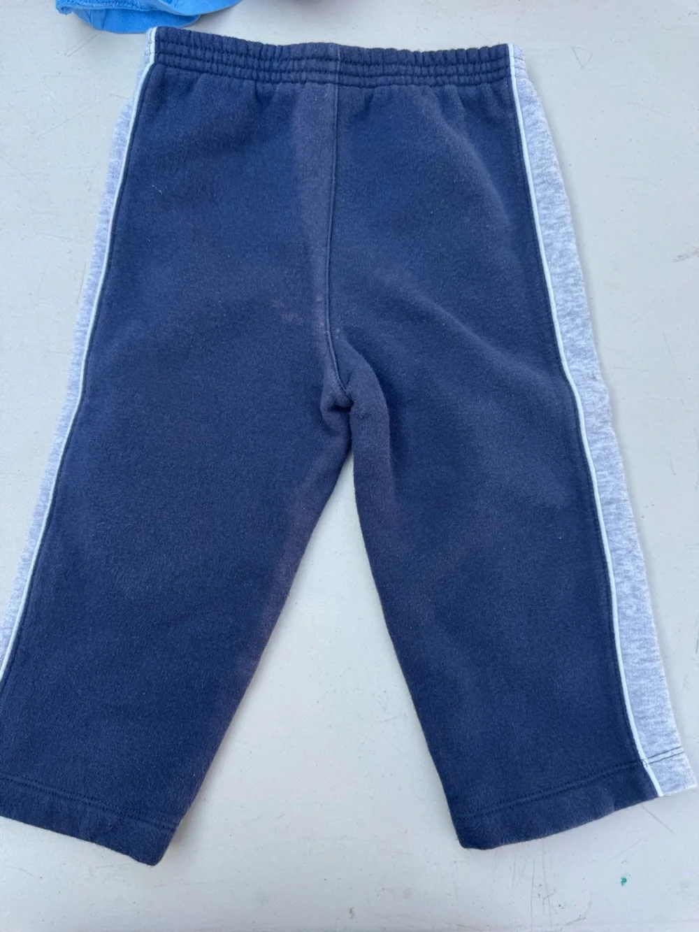 Nike Boys Navy Sweatpants with Yellow Swoosh and Gray Side Panels